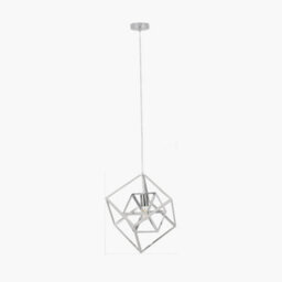 Pacific Lifestyle Alessio Shiny Nickel Metal Cube Pendant - thumbnail 3