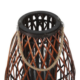 Beliani 60Cm Willow Wood Lantern With Rope Handle - Brown Rustic Matt Candle Holder For Indoor And Sheltered Outdoor Use - thumbnail 5
