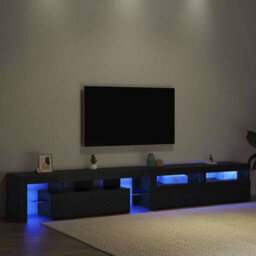 Walplus Tv Cabinets 3 Pcs Black Oak 260 X 36.5 X 40 Cm Engineered Wood - thumbnail 5