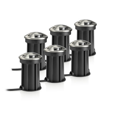 Auraglow Ip67 Anti-Dazzle Stainless Steel Gu10 Deck Light - Fitting Only - 6 Pack - image 1