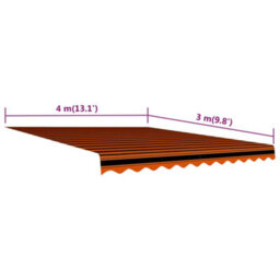 Berkfield Awning Top Sunshade Canvas Orange And Brown 400X300 Cm - thumbnail 4