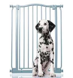 Bettacare Extra Tall Curved Top Dog Gate, 71Cm - 80Cm, Matt Grey, Extra Tall 100Cm In Height, Pressure Fit Pet Gate - thumbnail 1