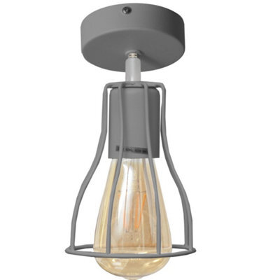 Luminosa Lighting Luminosa Tube Semi Flush Light Grey 10Cm