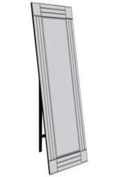 Mirroroutlet All Glass Modern Cheval Triple-Bevel Free Standing Mirror 170 X 58 Cm - thumbnail 2