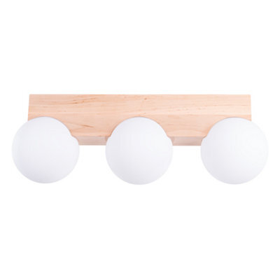 Luminosa Lighting Luminosa Bulbo Globe Ceiling Light Natural Wood, White 3X G9 - image 1