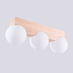 Luminosa Lighting Luminosa Bulbo Globe Ceiling Light Natural Wood, White 3X G9 - thumbnail 7