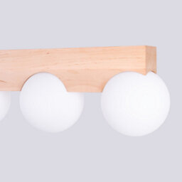 Luminosa Lighting Luminosa Bulbo Globe Ceiling Light Natural Wood, White 3X G9 - thumbnail 4