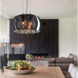 Long Life Lamps Company Modern Ceiling Crystal Droplet Pendant Light Smoked Grey Glasslamp Shade Drum H3010 - thumbnail 9