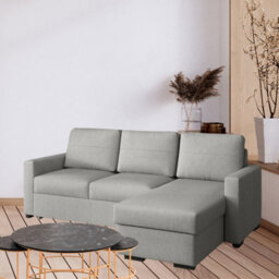 Tokio D Corner Sofa Bed With Storage Modern Reversible Design Comfortable Living Room Furniture Light Grey - thumbnail 2