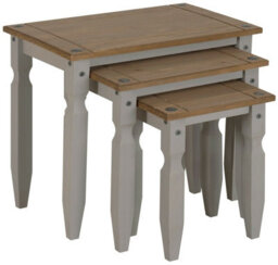 Nest Of Tables Grey Wax Piccolo Solid Pine 3 Living By