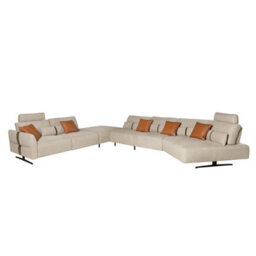 Angel Cerda Left-Hand Modular Chaise Longue Sofa In Sand Fabric - thumbnail 1