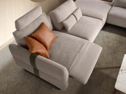 Angel Cerda Left-Hand Modular Chaise Longue Sofa In Sand Fabric - thumbnail 5