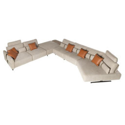 Angel Cerda Left-Hand Modular Chaise Longue Sofa In Sand Fabric - thumbnail 7