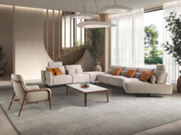 Angel Cerda Left-Hand Modular Chaise Longue Sofa In Sand Fabric - thumbnail 4