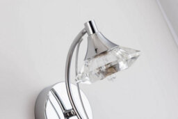 Harper Living Single Wall Light And Sconce, Polished Chrome Finish, Clear Glass Shade, G9 Bulb Cap - thumbnail 6