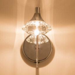 Harper Living Single Wall Light And Sconce, Polished Chrome Finish, Clear Glass Shade, G9 Bulb Cap - thumbnail 3
