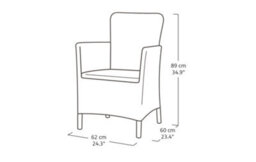 Keter Miami 2 Seater Balcony Bistro Set & Storage Coffee Table Chairs Graphite - thumbnail 3