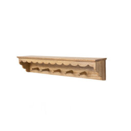 Melody Maison Natural Mango Wood Scalloped Edge Coat Peg Rail Hooks With Shelf - 80Cm - thumbnail 8