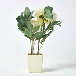 Homescapes Artificial Cream Handcrafted Peonies In Decorative Cream Pot, 48 Cm - thumbnail 6