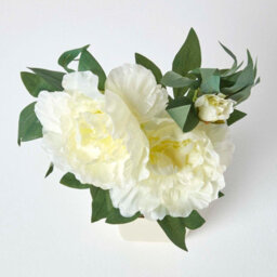 Homescapes Artificial Cream Handcrafted Peonies In Decorative Cream Pot, 48 Cm - thumbnail 3