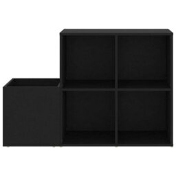 Walplus Hall Shoe Cabinet Black 105X35.5X70 Cm Engineered Wood - thumbnail 5