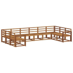 Walplus Outdoor Sofa Set 10 Pcs Natural Solid Acacia Wood - thumbnail 2