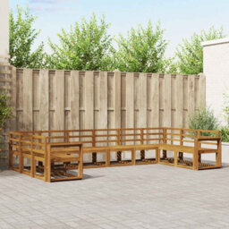Walplus Outdoor Sofa Set 10 Pcs Natural Solid Acacia Wood - thumbnail 1