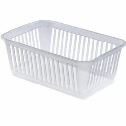 Clear Handy Baskets Plastic Crate Office School Home Kitchen Pharmacy  Storage Tidy  Pack On 10 - thumbnail 2