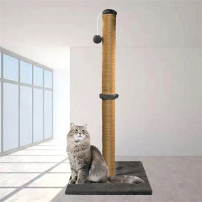 Cat Scratching Post Natural Sisal 74Cm Tall Scratch Tower Dark Grey - image 1