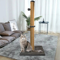 Cat Scratching Post Natural Sisal 74Cm Tall Scratch Tower Dark Grey - thumbnail 6