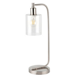 Anson Lighting Newbrook Table Light Finished In Brushed Nickel Plate And Clear Glass - thumbnail 7