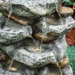 Living And Home Waterfall Solar-Powered Outdoor Led Resin Fountain Water Feature 49 Cm H - thumbnail 4