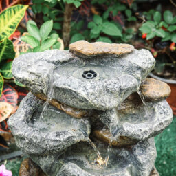 Living And Home Waterfall Solar-Powered Outdoor Led Resin Fountain Water Feature 49 Cm H - thumbnail 5