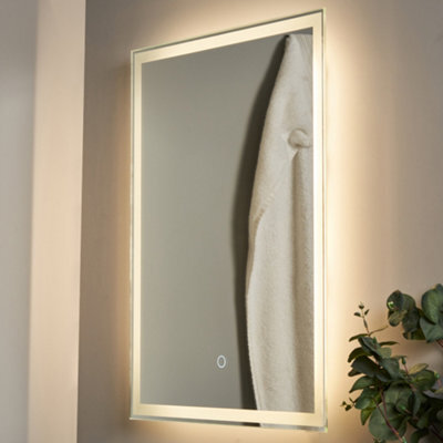 Litecraft Dux 25 Watt Rectangle Bathroom Mirror With Touch Demist - Silver - image 1
