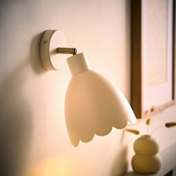 Valuelights Millie Pair Of Flower Style Scallop Adjustable Wall Lights And Bulbs - thumbnail 1