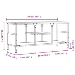 Walplus Tv Cabinet Grey Sonoma 100X35X45 Cm Engineered Wood&iron - thumbnail 9