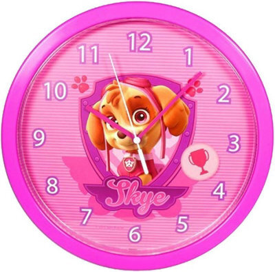 Nickelodeon Paw Patrol Skye Pink Analogue Wall Clock 24Cm Diameter