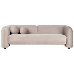Beliani Sofa 3 Seater Leiren Velvet Taupe