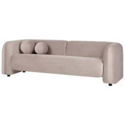 Beliani Sofa 3 Seater Leiren Velvet Taupe - thumbnail 4