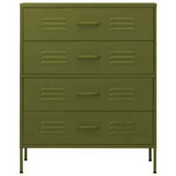 Vidaxl Chest Of Drawers Olive Green 80X35X101.5 Cm Steel Chests Of Drawers - thumbnail 3