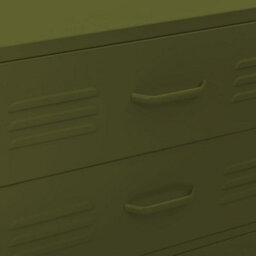 Vidaxl Chest Of Drawers Olive Green 80X35X101.5 Cm Steel Chests Of Drawers - thumbnail 9