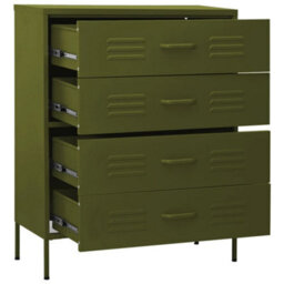 Vidaxl Chest Of Drawers Olive Green 80X35X101.5 Cm Steel Chests Of Drawers - thumbnail 6