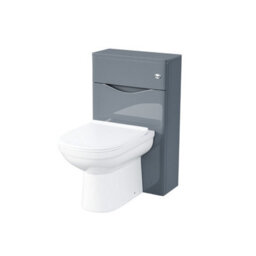 Nes Home 500mm 2 Drawer Vanity Basin Unit, Wc Unit & Elso Back To Wall Toilet Grey - thumbnail 5