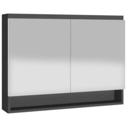 Berkfield Bathroom Mirror Cabinet 80X15X60 Cm Mdf Anthracite - thumbnail 4