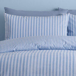 Catherine Lansfield Epping Textured Stripe Reversible King Duvet Cover Set With Pillowcases Blue - thumbnail 3
