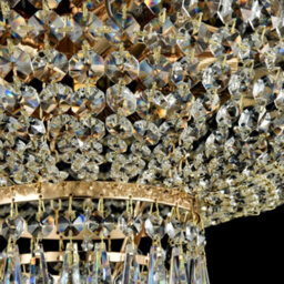 Luminosa Lighting Luminosa Palace Semi Flush Ceiling Gold Antique & Crystal, 5 Light, E27 - thumbnail 7