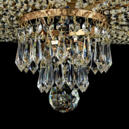 Luminosa Lighting Luminosa Palace Semi Flush Ceiling Gold Antique & Crystal, 5 Light, E27 - thumbnail 6