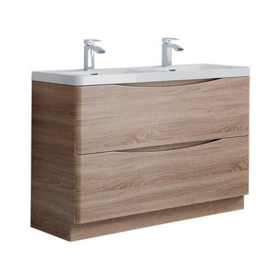 Plum&clay Eden Light Oak Floorstanding Vanity Unit With Resin Basin (W)1200mm - image 1