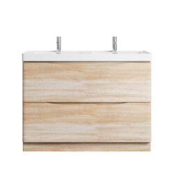 Plum&clay Eden Light Oak Floorstanding Vanity Unit With Resin Basin (W)1200mm - thumbnail 4