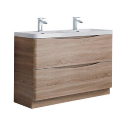 Plum&clay Eden Light Oak Floorstanding Vanity Unit With Resin Basin (W)1200mm